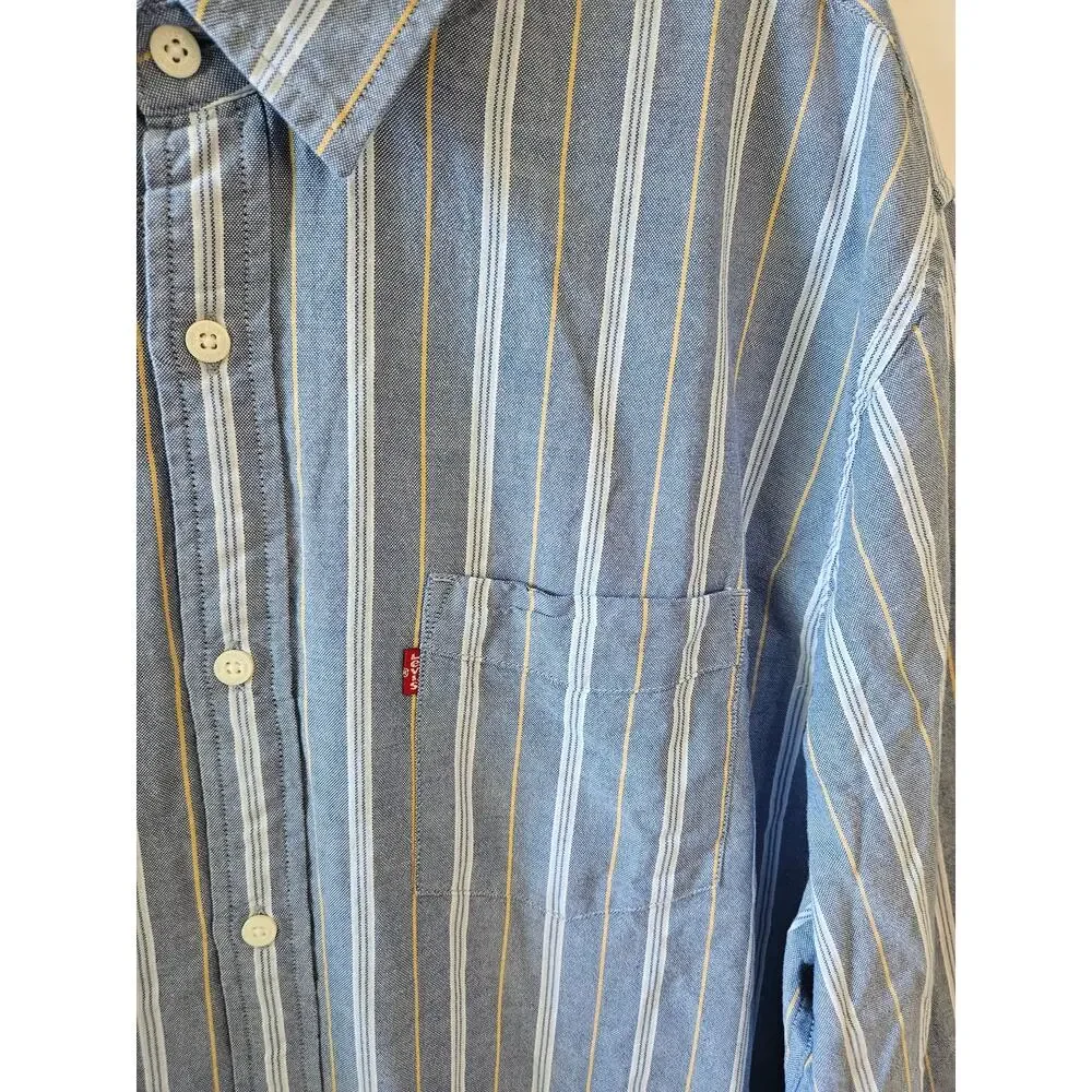 Levi's Long Sleeve Shirts Office Stripes Plaid Button Up Blue Green XXL Bundle